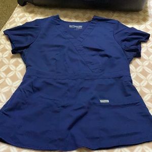 3 Navy blue Grey’s Anatomy by barco scrub tops.